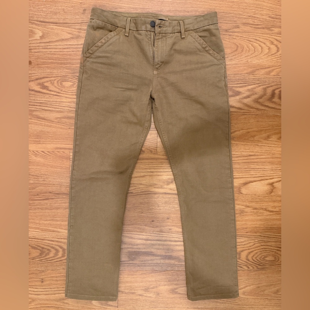 Mens Slub Workers Chino in Tan 14 Oz